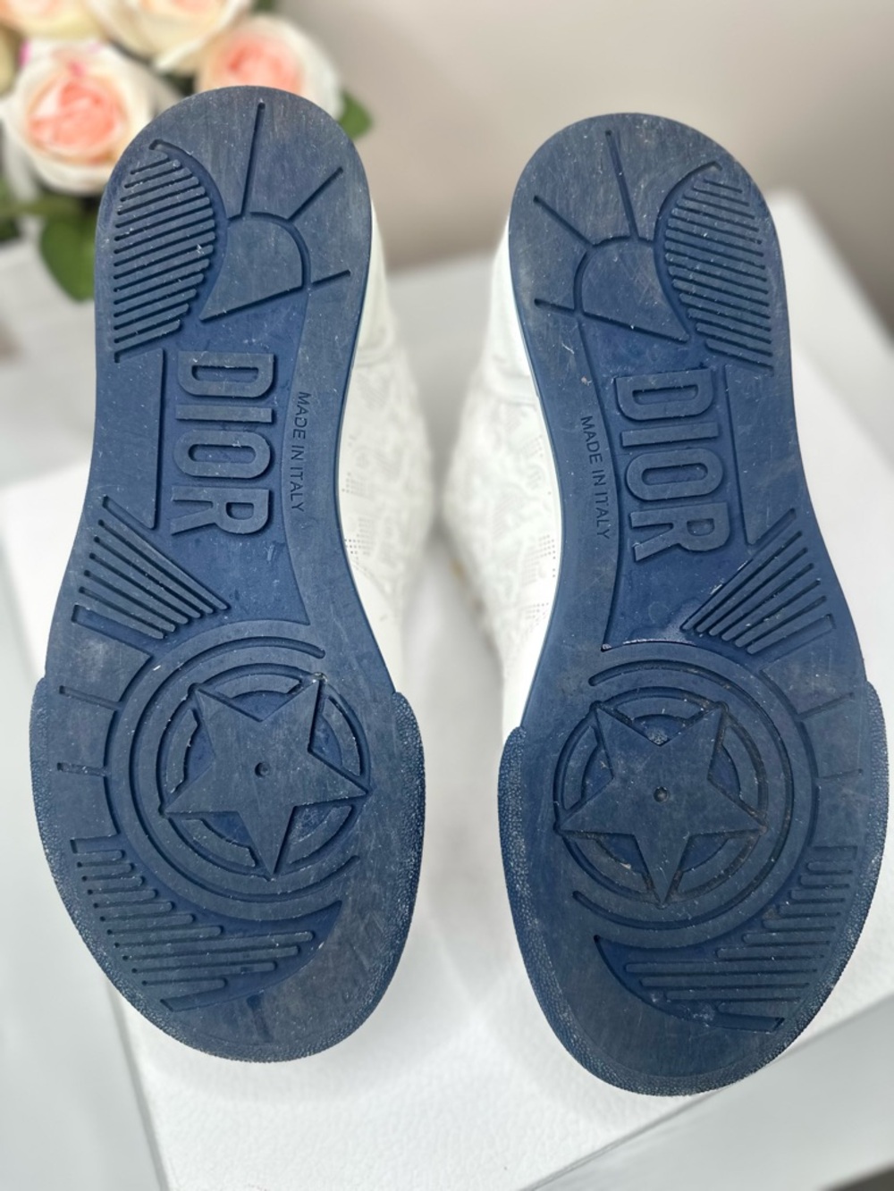 Christian Dior One Sneaker Oblique White Deep Blue Size 37.5 Authentic Luxury - Picture 5 of 16